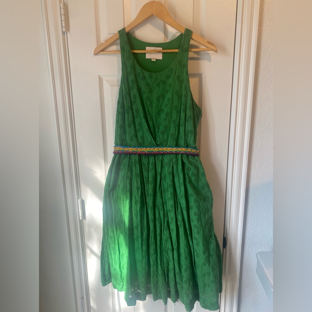 Anthropologie Green Tennis Racket Dress